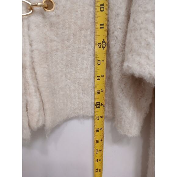 Vintage Crop Top Sweater Women Size XS Ivory Short Cropped Gold Chain Cult Punk - Picture 11 of 14
